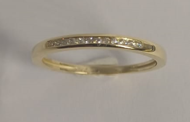 9ct Yellow Gold Diamond Channel Band