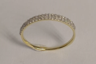 9ct Gold Diamond Double Row Channel Set Ring