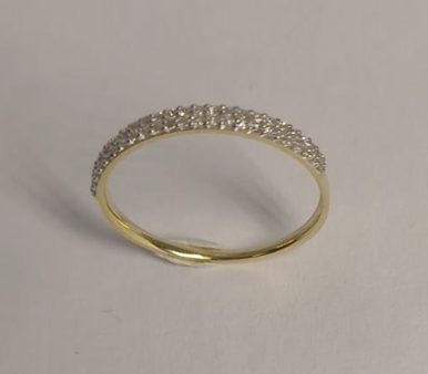 9ct Gold Diamond Double Row Channel Set Ring