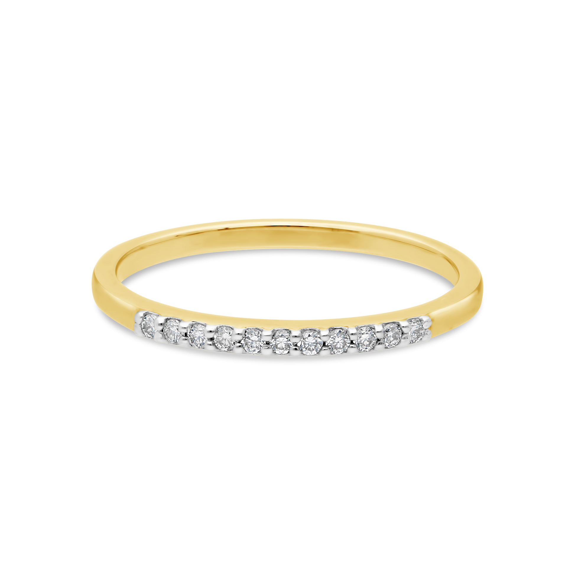 9ct Gold Pave/Claw Set Diamond band