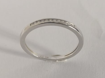 9ct White Gold Diamond Channel Band