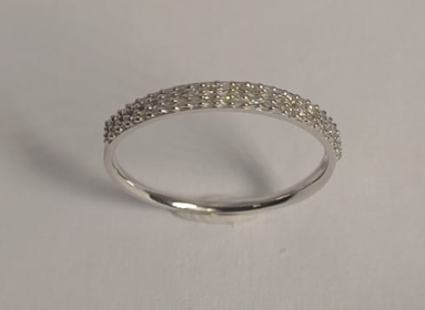 9ct White Diamond Double Row Channel Set Ring