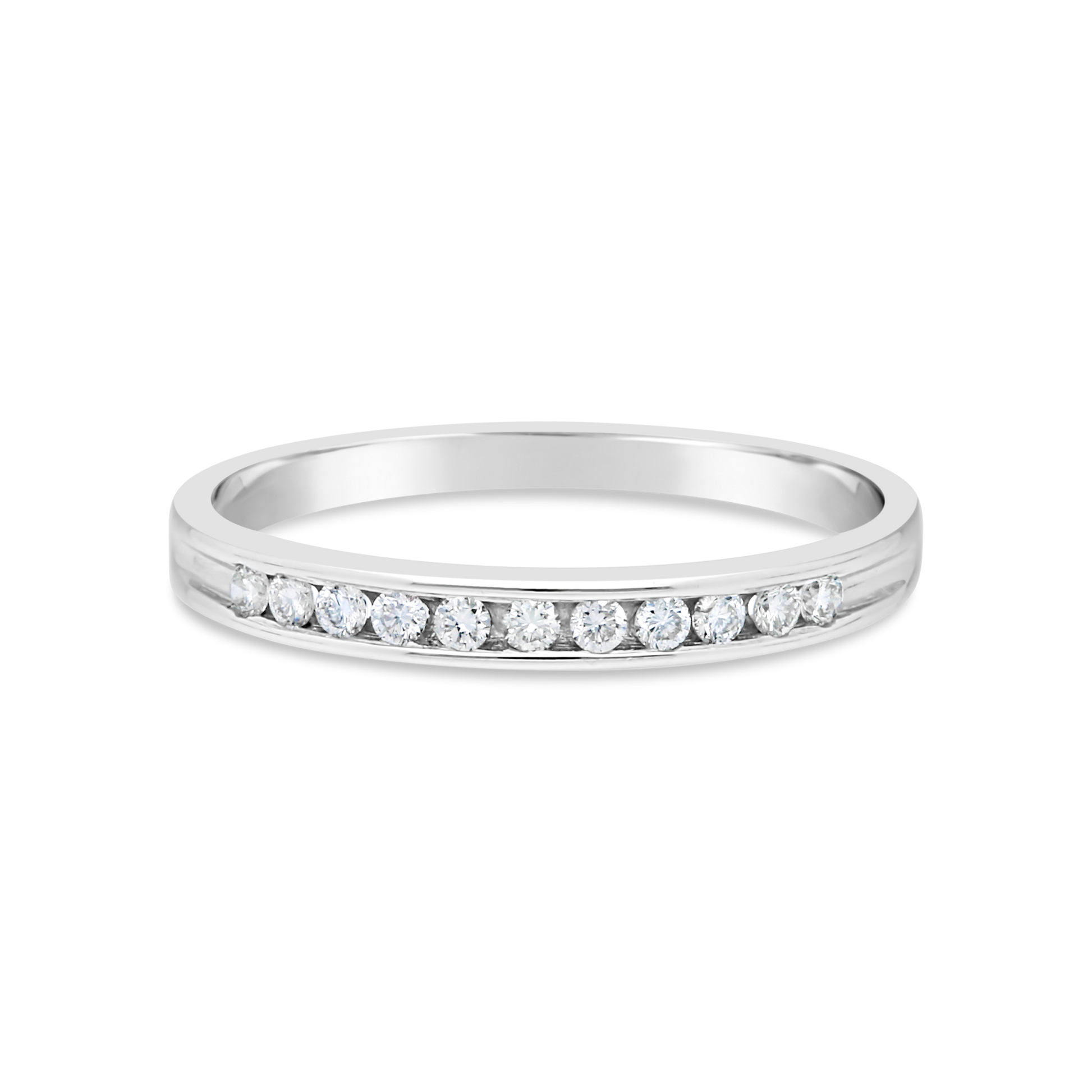 9ct White Gold Diamond Band