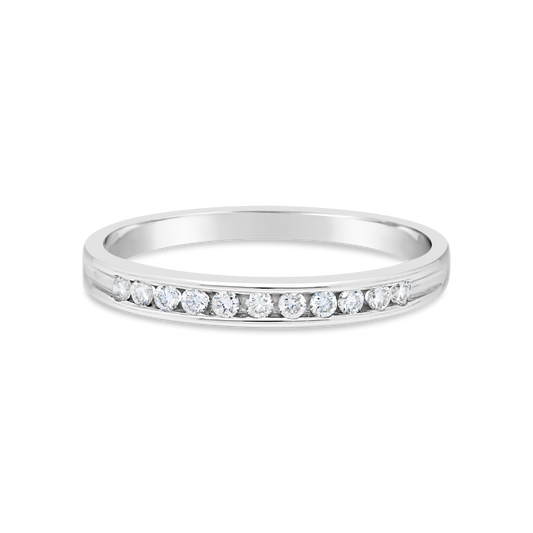 9ct White Gold Diamond Band