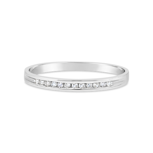 9ct White Gold Channel Set Diamond band