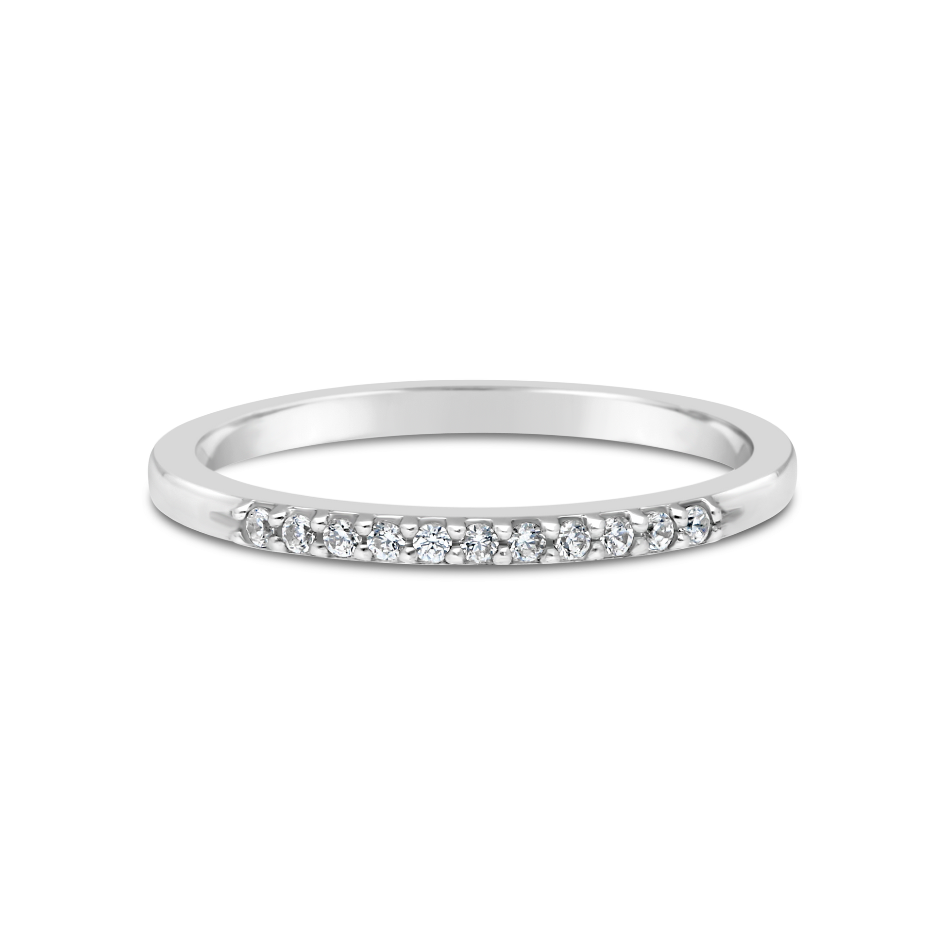 9ct White Gold Pave Diamond band