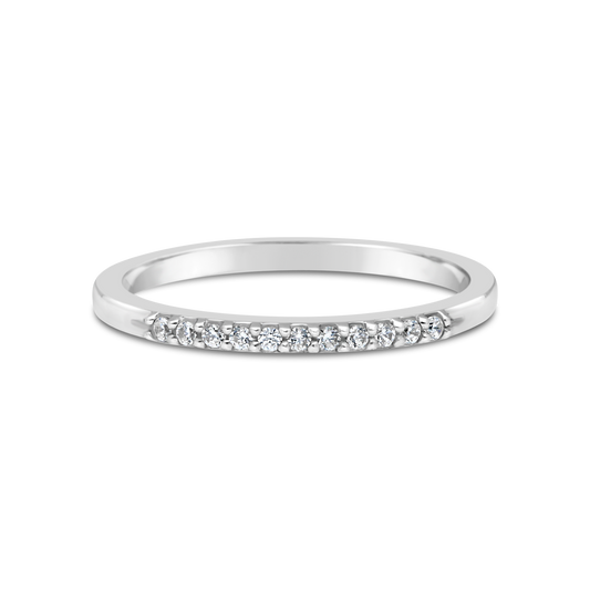 9ct White Gold Pave Diamond band