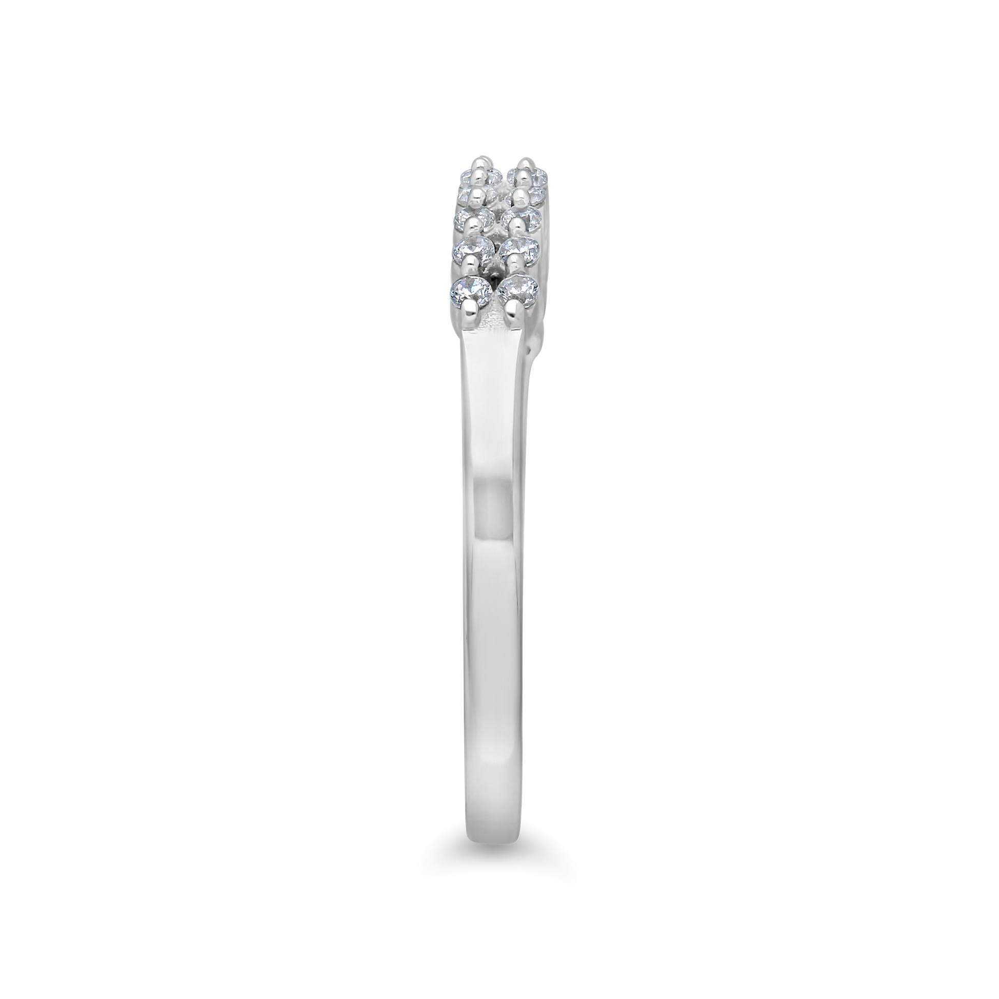 9ct White Gold Double Row Diamond Eternity Ring