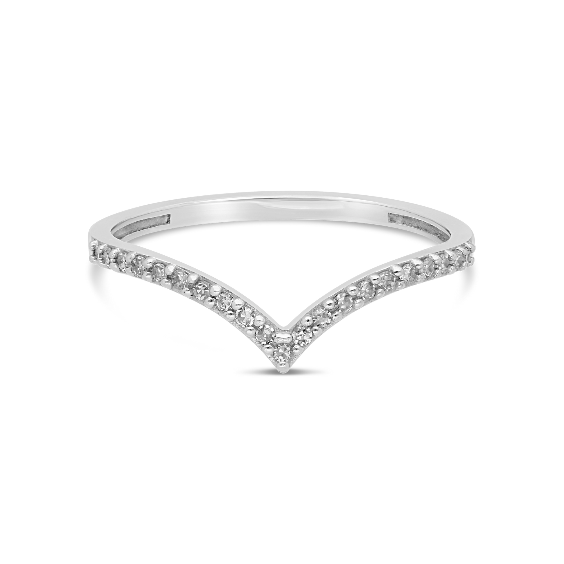 9ct White Gold Diamond Wishbone Eternity Ring