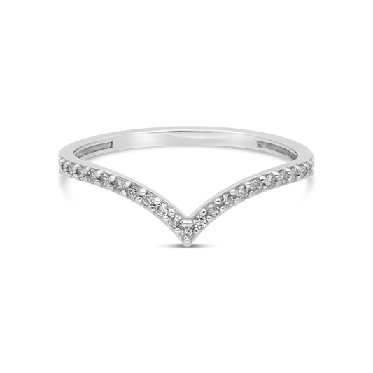 9ct White Gold Diamond Wishbone Eternity Ring