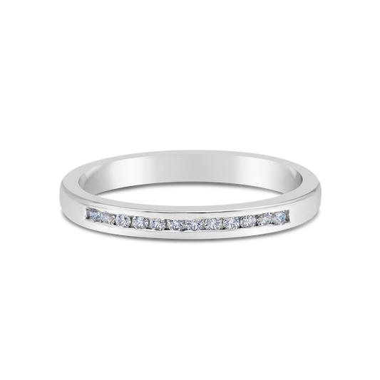 18ct White Gold Diamond Channel Band