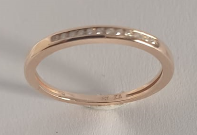 9ct Rose Gold Diamond Channel Band