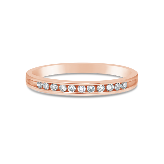 18ct Rose Gold Diamond Channel Set Band