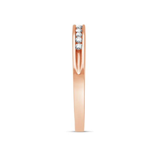 18ct Rose Gold Diamond Channel Set Band