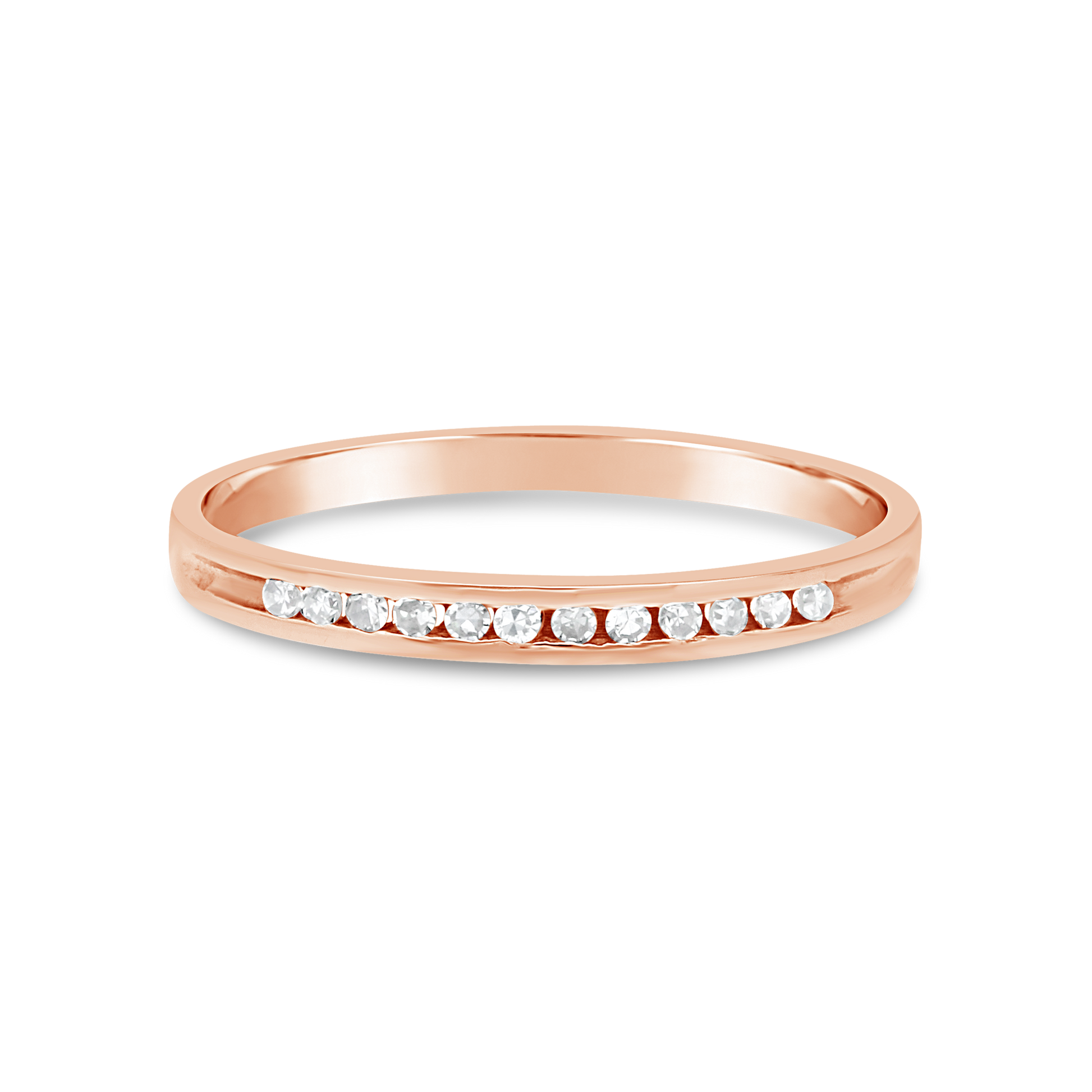 9ct Rose Gold Channel Set Diamond band