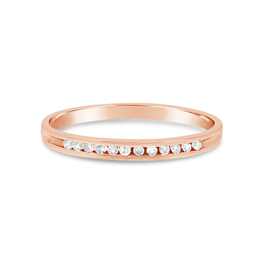 9ct Rose Gold Channel Set Diamond band