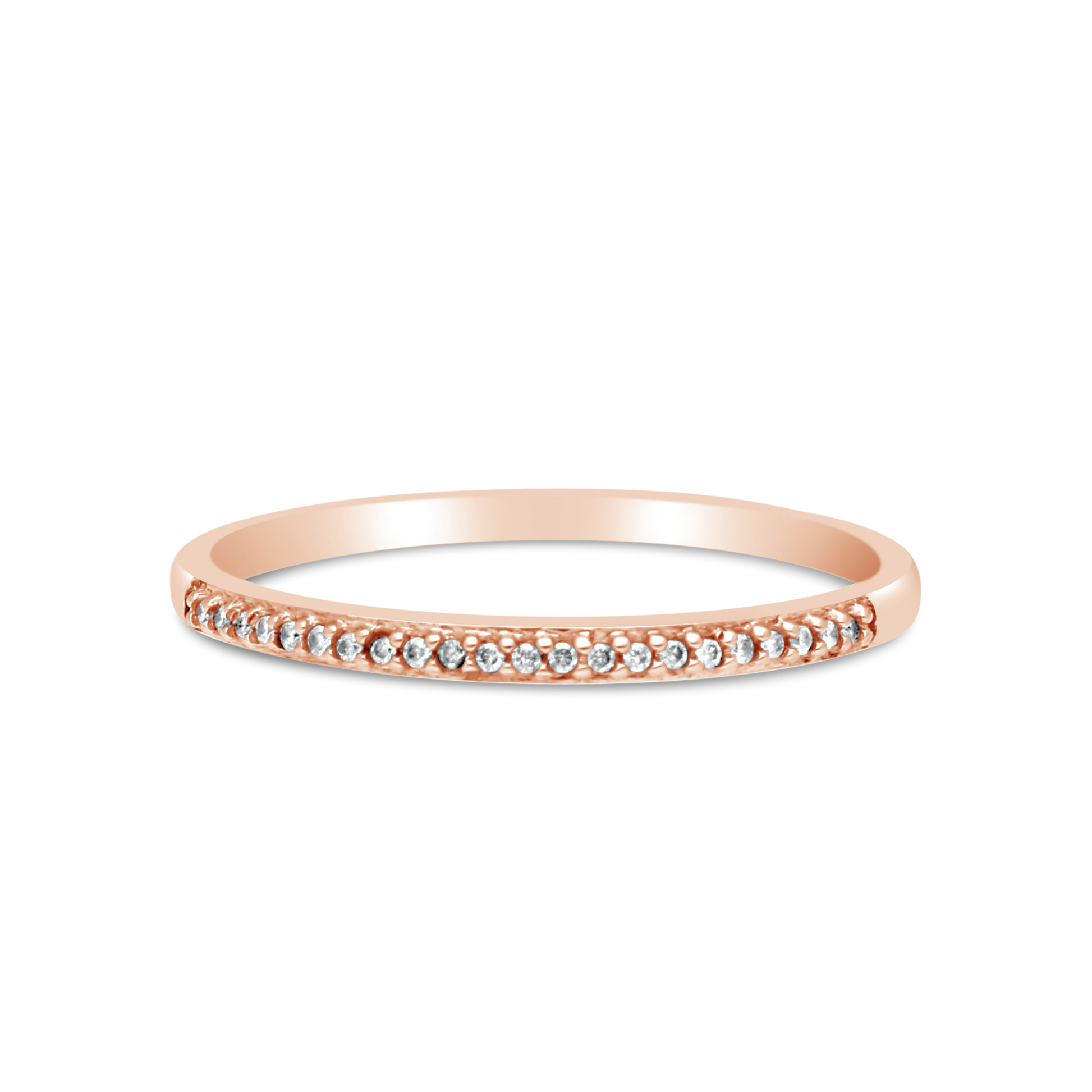 9ct Rose Gold Fine Claw/Pave Diamond band