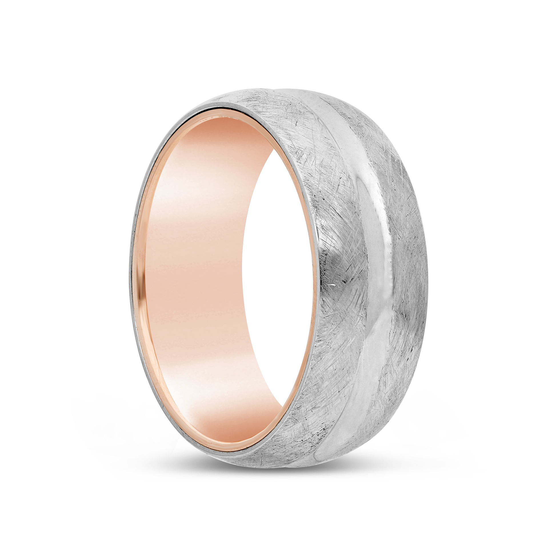 TSAR Stainless Steel 8mm Inner IPRG Brushed & Groove Polished Band V