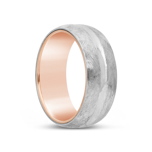 TSAR Stainless Steel 8mm Inner IPRG Brushed & Groove Polished Band V