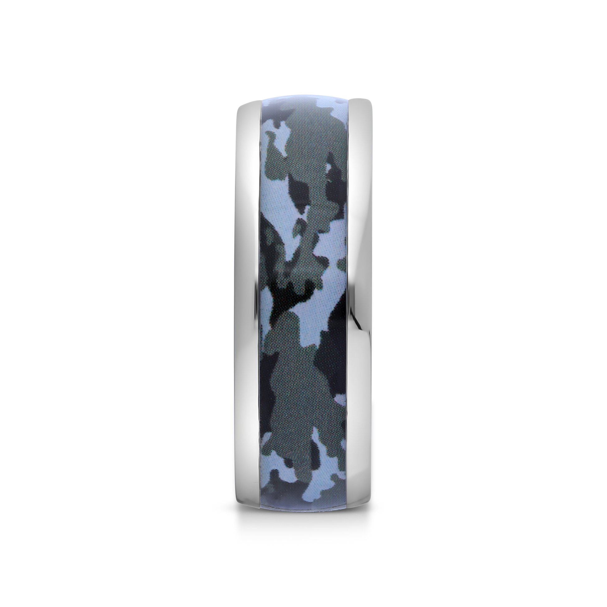 TSAR Stainless Steel Camo Design 8mm Gents Polished Band Size U