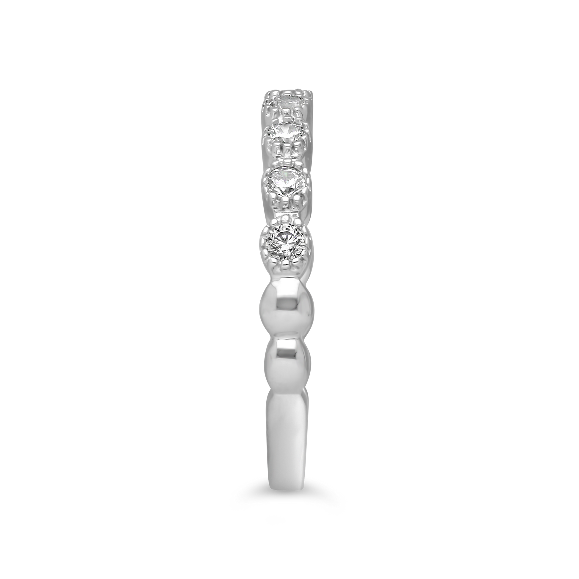 18ct White Gold Milgrain Diamond Band