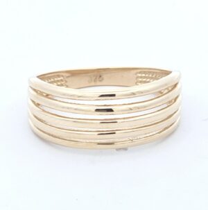 9ct Gold Fancy Line Detail Ladies Dress Ring