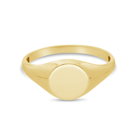 9ct Gold Ladies Plain Oval Signet Ring