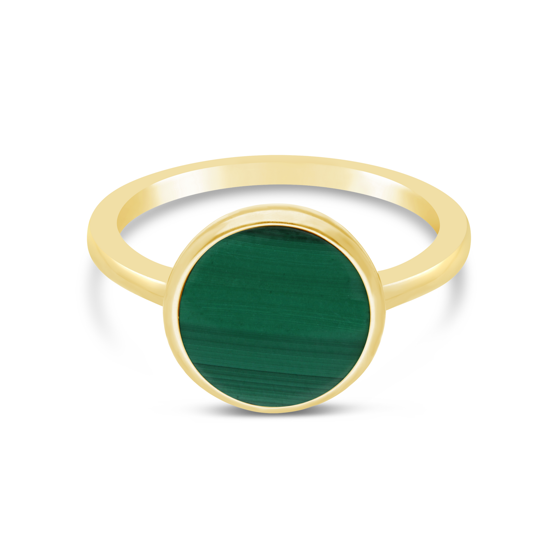 Silver Gold Plated Tube Set Malachite Dress Ring