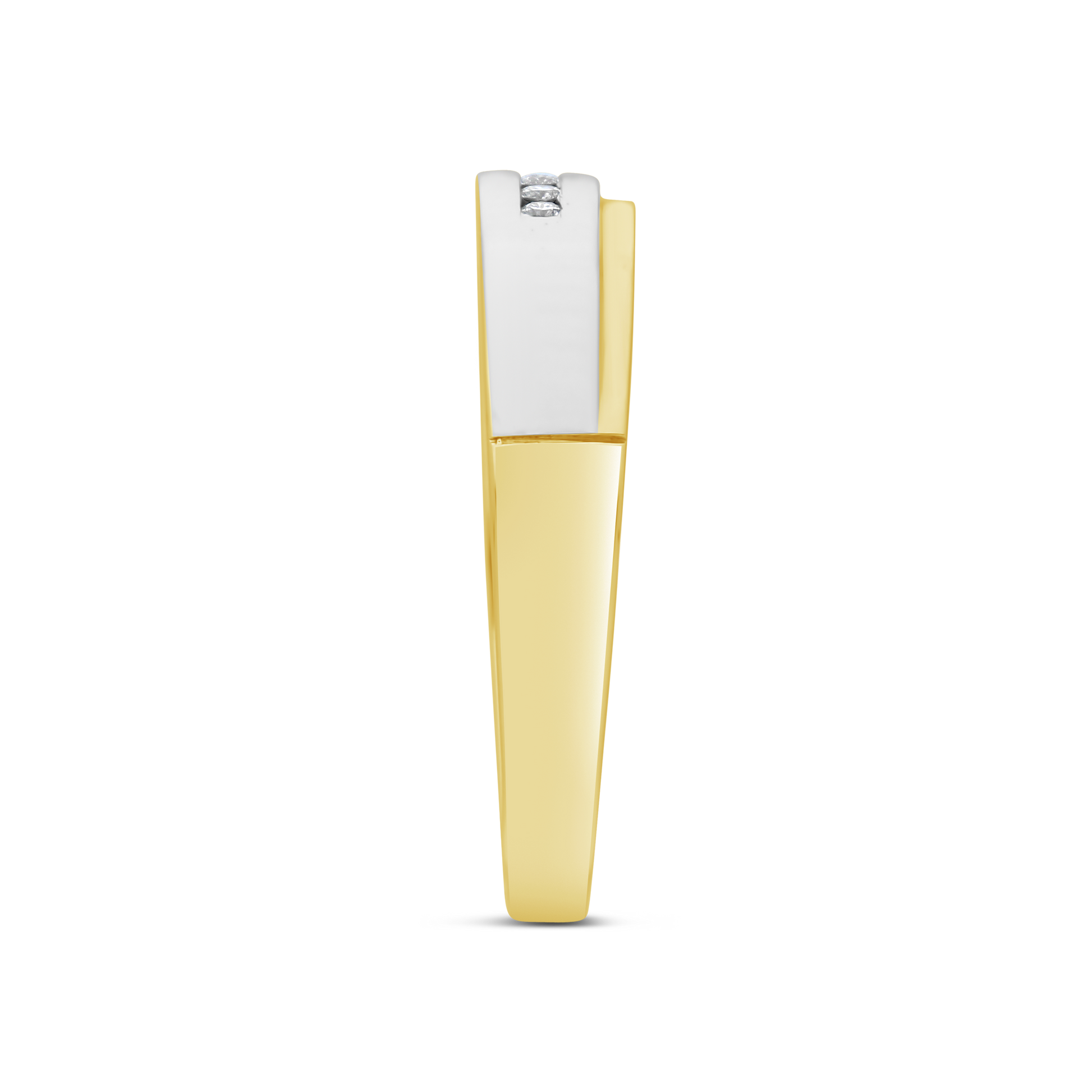 9ct Gold Two Tone Gents Diamond Ring