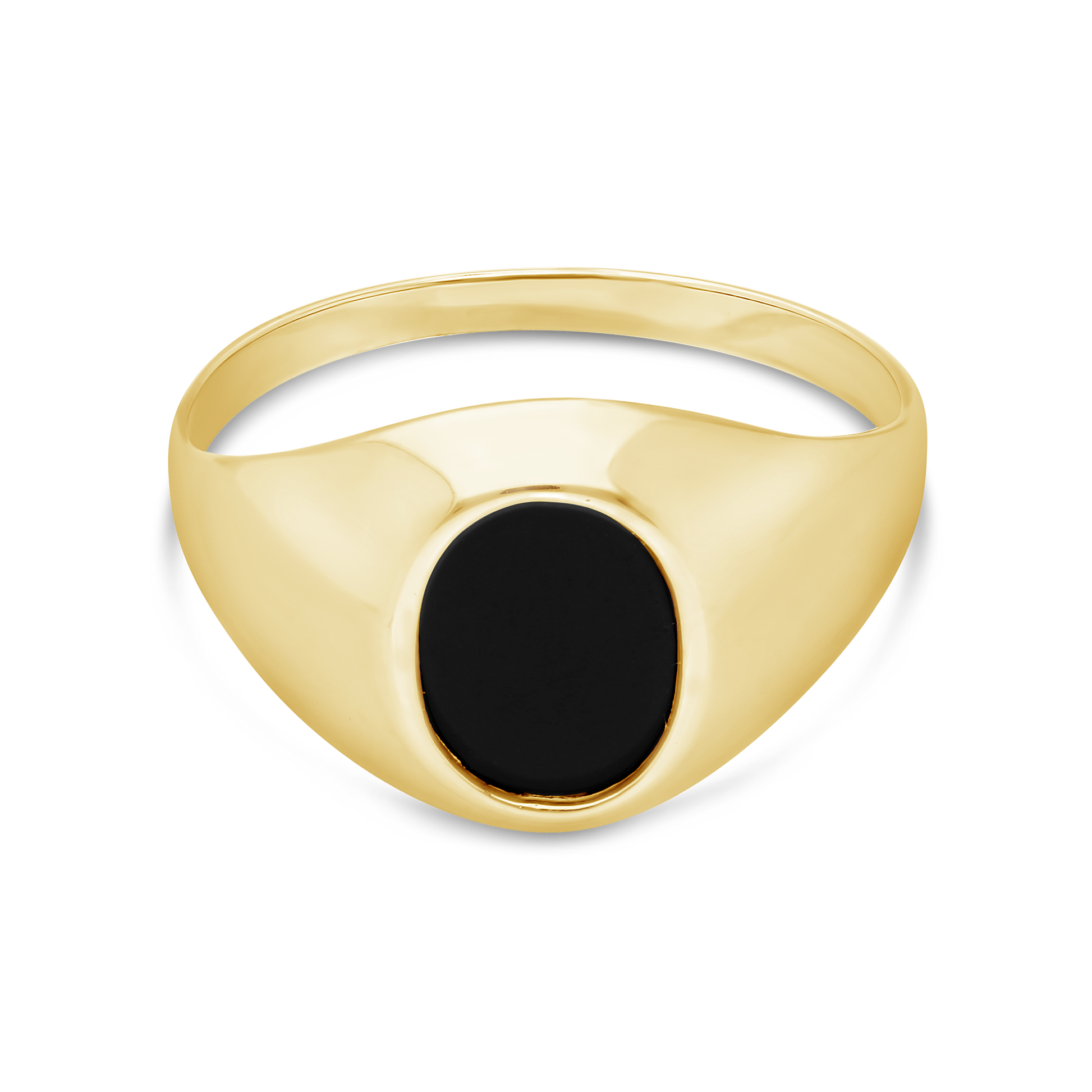 9ct Gold Large Oval Onyx Signet Gents Ring