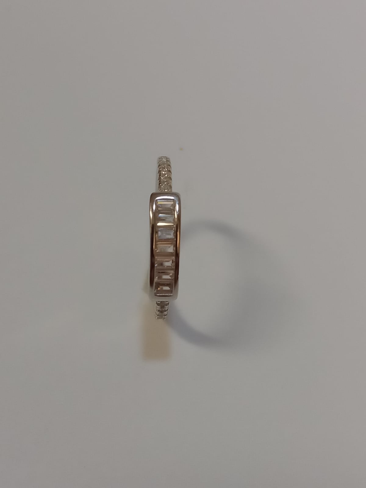 Silver Baguette & Round Cubic Zirconia Ring
