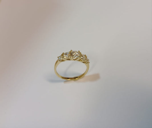 9CT Yellow Gold 5 STONE LAB Grown DIAMOND Ring