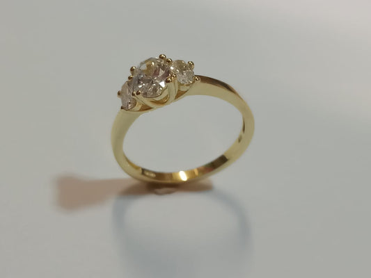 9CT Yellow Gold TRINITY LAB GROWN DIAMOND Ring