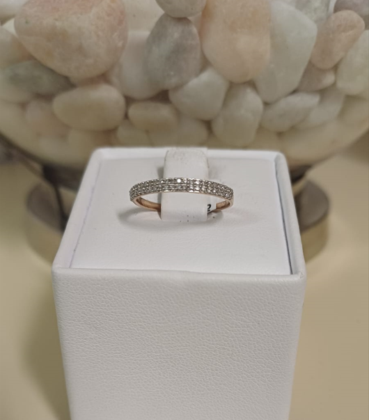 9ct Rose Gold Diamond Double Row Channel Set Ring