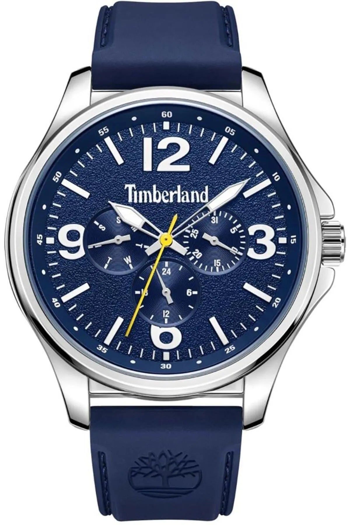Timberland Gents Chrono Blue Silicone Strap Round Blue Dial
