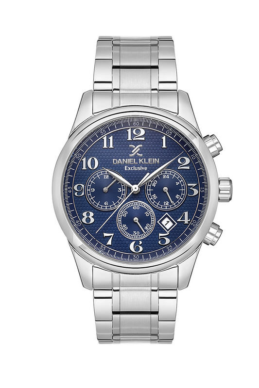 Daniel Klein Gents Chrono Stainless Steel Bracelet Blue Dial & Date