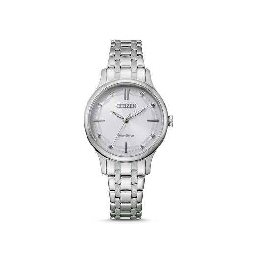 Citizen Ladies Stainless Steel Bracelet Round Silver Dial