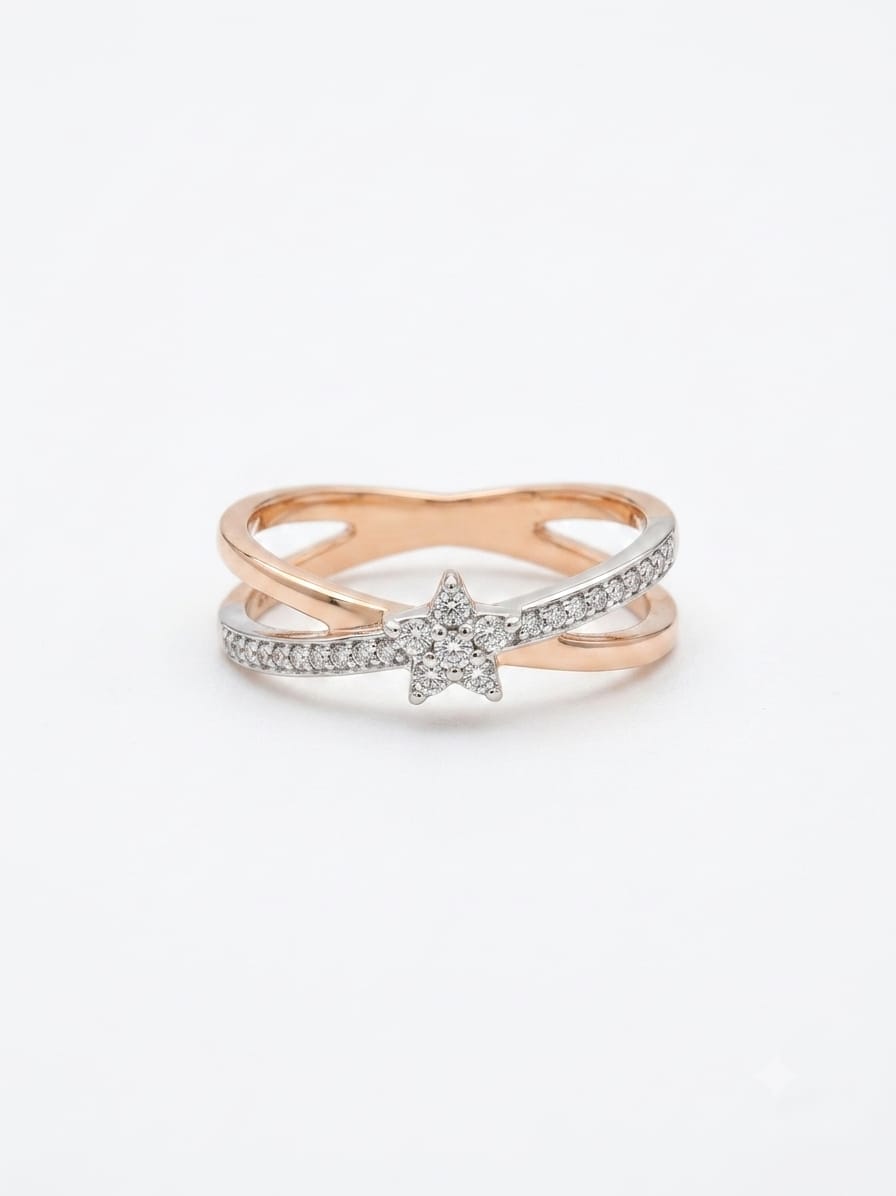 9ct Gold Open Diamond Cluster Ring