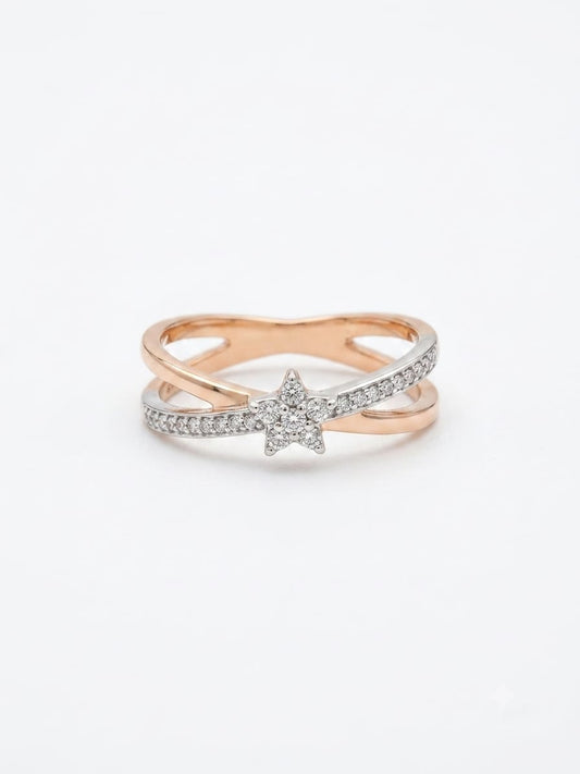 9ct Gold Open Diamond Cluster Ring