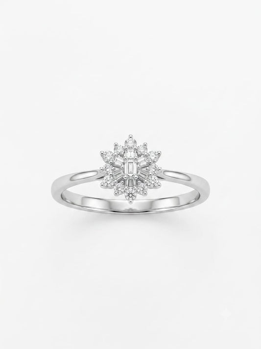 9ct White Gold Diamond Cluster Ring