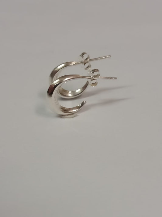 Silver Half Round Hoop Earring