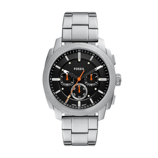 Fossil Gents Chrono Stainless Steel Bracelet Round Black Dial
