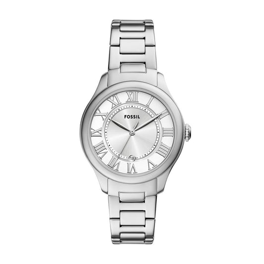 Fossil Ladies Stainless Steel Bracelet Round Silver Dial