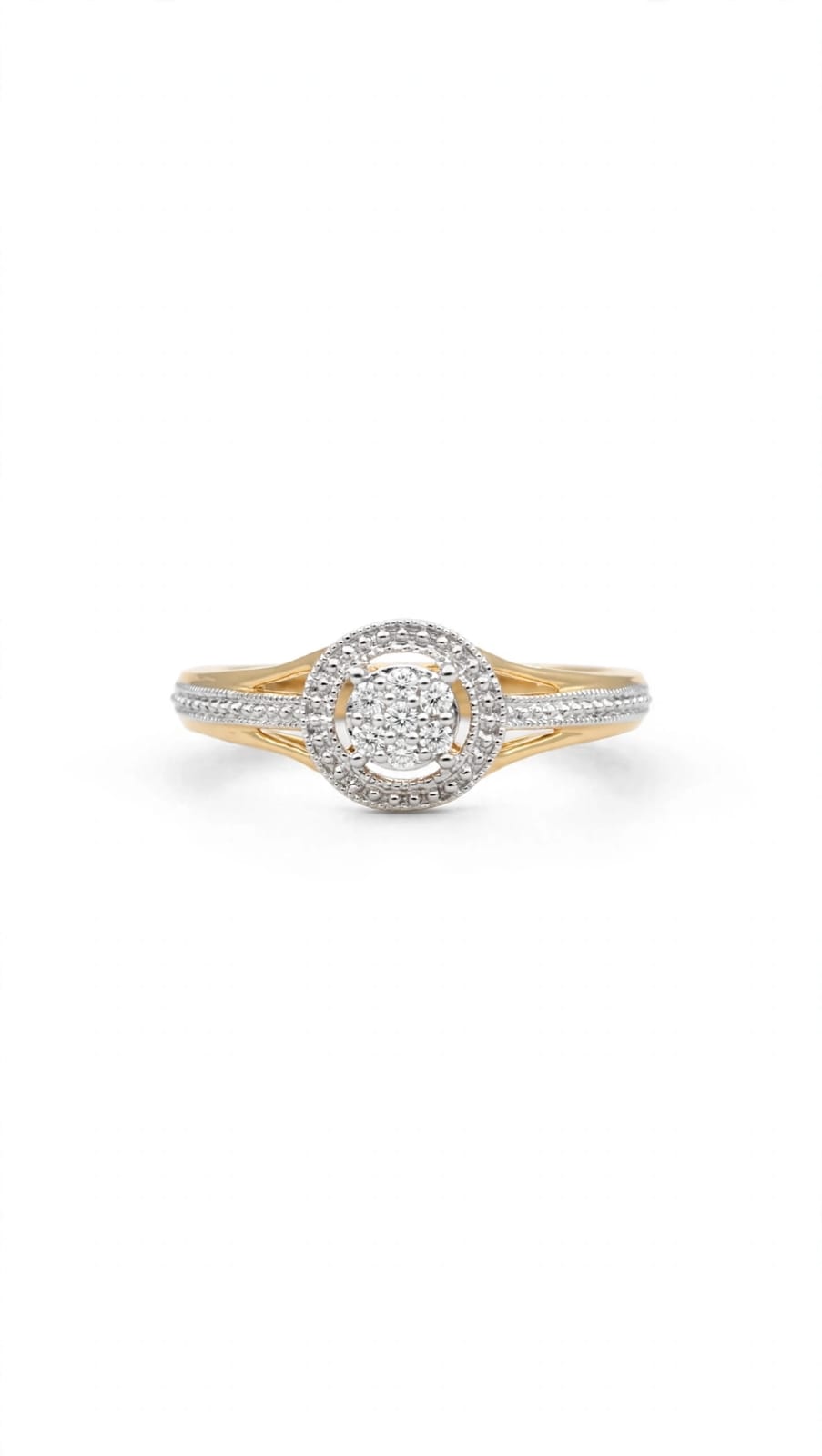 9ct Yellow Gold Diamond Cluster Ring