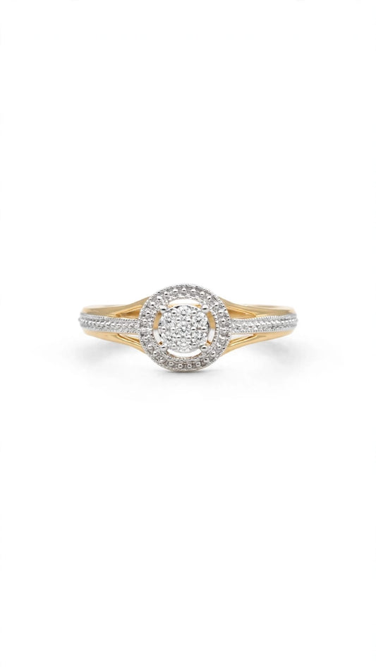 9ct Yellow Gold Diamond Cluster Ring