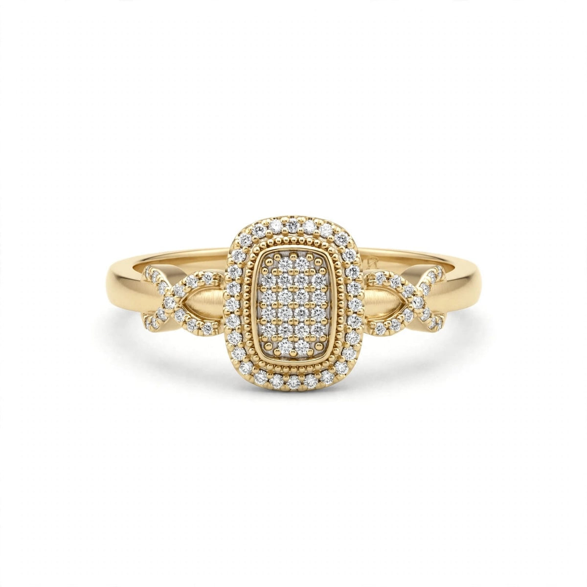 9ct Yellow Gold Diamond Cluster Ring