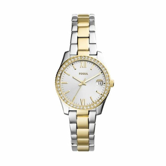 Ladies Two Tone Fossil Watch With Date
