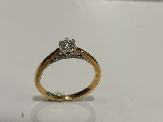 9ct Yellow Gold Round 6 Claw Solitaire Diamond Ring