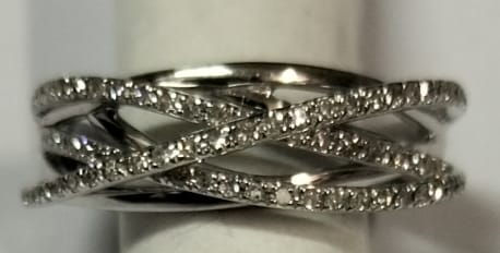 9ct White Gold Fancy Diamond Dress Ring